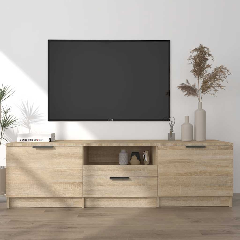 Έπιπλο Τηλεόρασης Sonoma Δρυς 140x35x40 εκ. Επεξεργασμένο Ξύλο 4