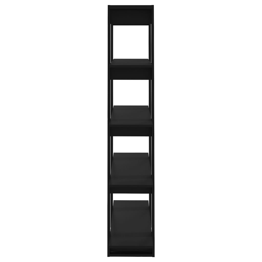 Βιβλιοθήκη/Διαχωριστικό Χώρου Μαύρο 100 x 30 x 160 εκ. 4