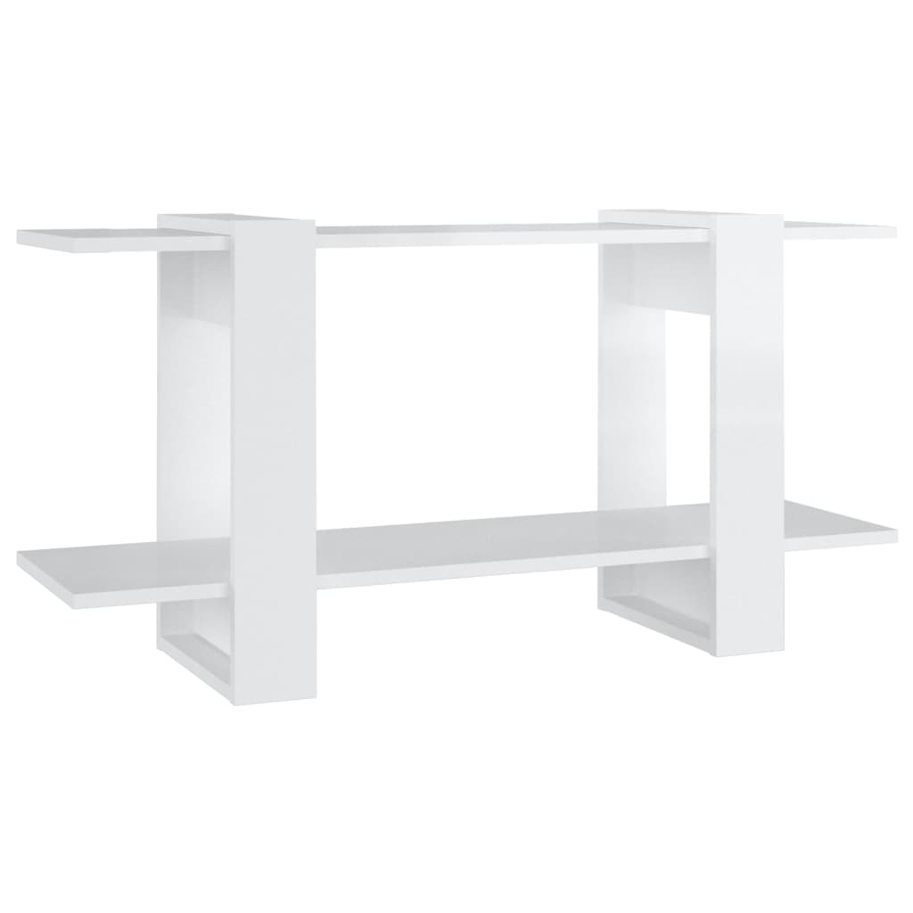 Βιβλιοθήκη Ραφιέρα Γυαλ. Λευκό 100x30x51 εκ. Επεξεργασμένο Ξύλο 2