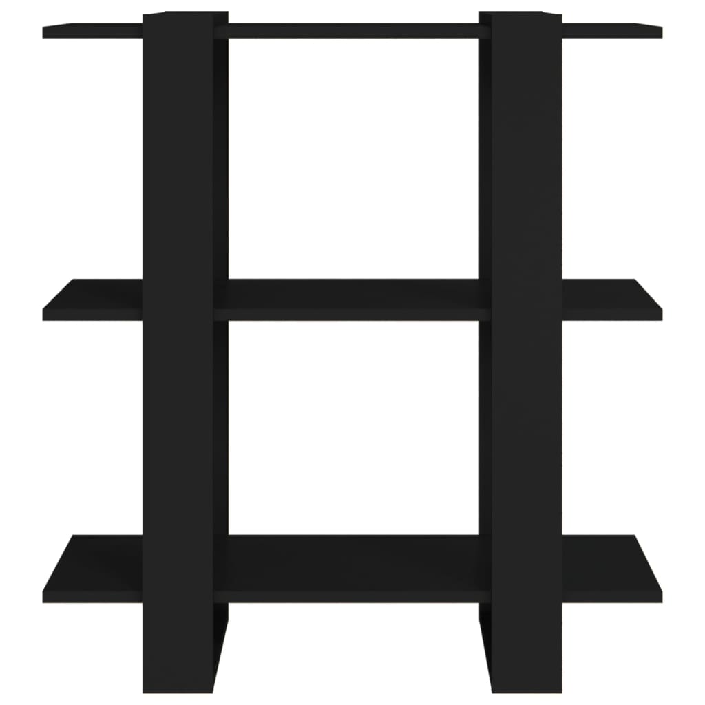 Βιβλιοθήκη/Διαχωριστικό Χώρου Μαύρο 80 x 30 x 87 εκ. 5