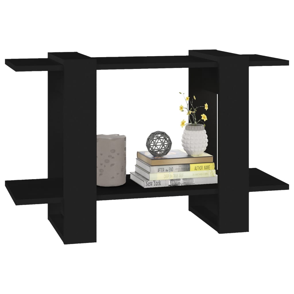 Βιβλιοθήκη/Διαχωριστικό Χώρου Μαύρο 80 x 30 x 51 εκ. 4