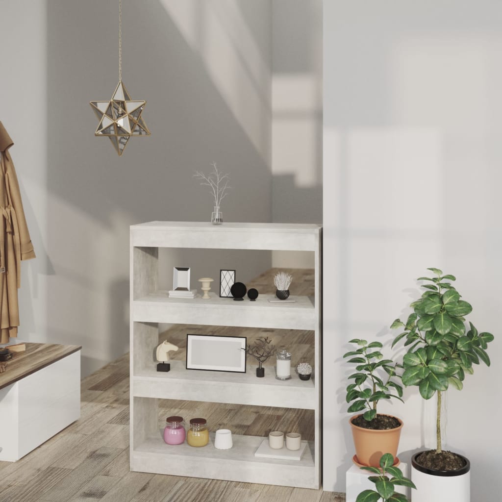 Βιβλιοθήκη/Διαχωρ. Χώρου Γκρι Σκυρ. 80x30x103 εκ. Επεξεργ. Ξύλο 1