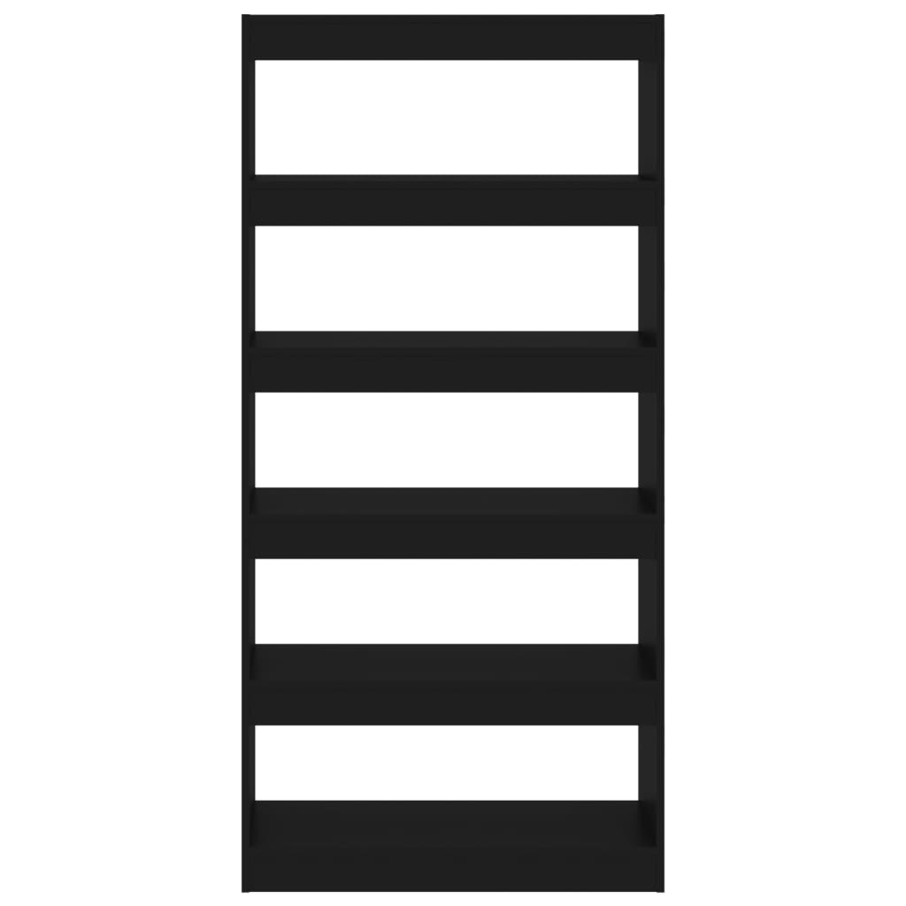 Βιβλιοθήκη/Διαχωρ. Χώρου Μαύρη 80x30x166 εκ. Επεξ. Ξύλο 5
