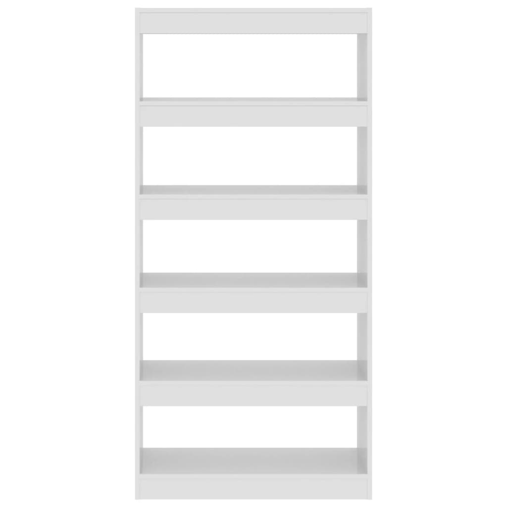 Βιβλιοθήκη/Διαχωρ. Χώρου Γυαλ. Λευκό 80x30x166 εκ. Επεξ. Ξύλο 5