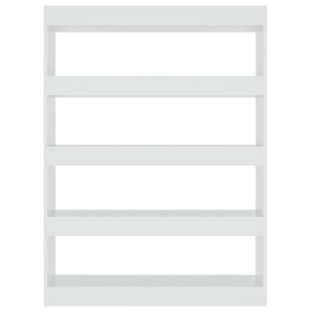 Βιβλιοθήκη/Διαχωριστικό Γυαλιστερό Λευκό 100x30x135 εκ. 3