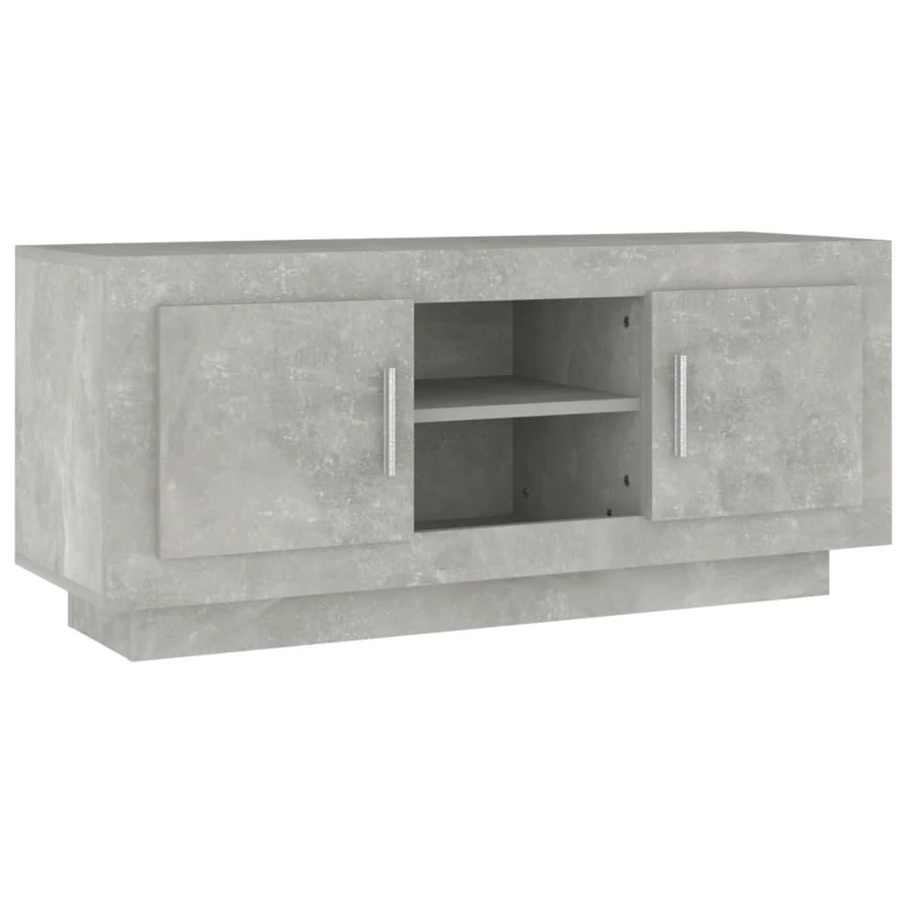 Έπιπλο Τηλεόρασης Γκρι Σκυροδέματος 102x35x45εκ. Επεξεργ. Ξύλο 2