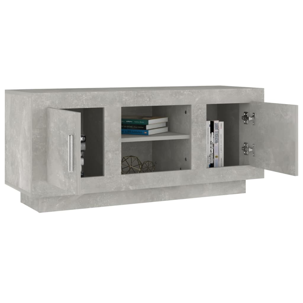 Έπιπλο Τηλεόρασης Γκρι Σκυροδέματος 102x35x45εκ. Επεξεργ. Ξύλο 4