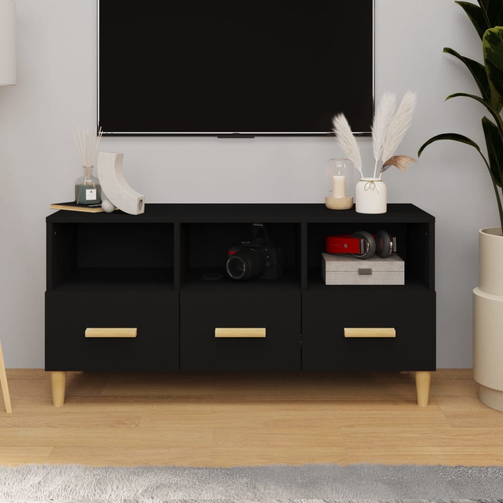 Έπιπλο Τηλεόρασης Μαύρο 102x36x50 εκ. Επεξεργασμένο Ξύλο 1