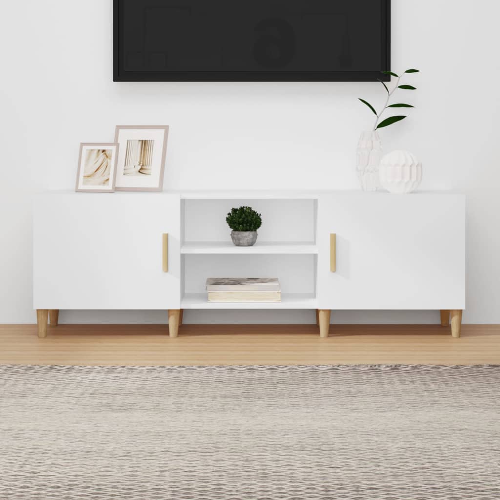 Έπιπλο Τηλεόρασης Λευκό 150 x 30 x 50 εκ. Επεξεργασμένο Ξύλο 1
