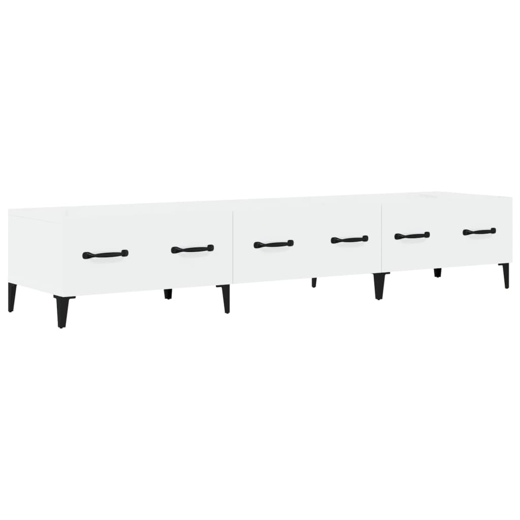Έπιπλο Τηλεόρασης Γυαλ. Λευκό150x34,5x30εκ.Επεξεργασμένο Ξύλο 2