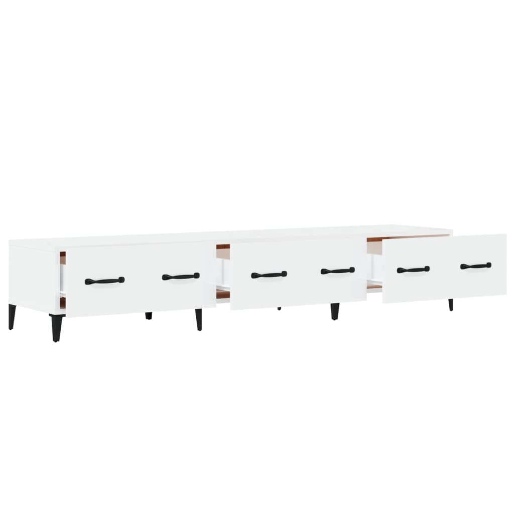 Έπιπλο Τηλεόρασης Γυαλ. Λευκό150x34,5x30εκ.Επεξεργασμένο Ξύλο 7