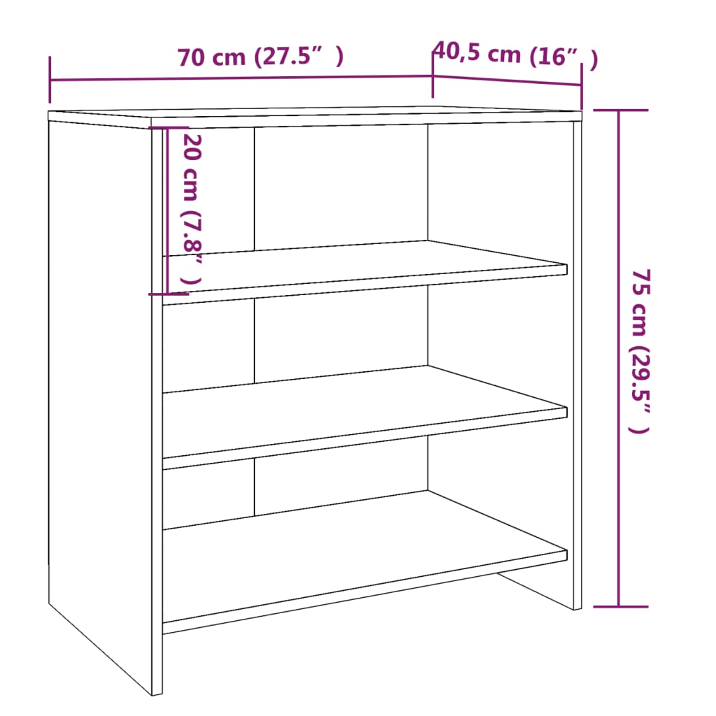 Ραφιέρα Γκρι Sonoma 70 x 40,5 x 75 εκ. από Μοριοσανίδα 7