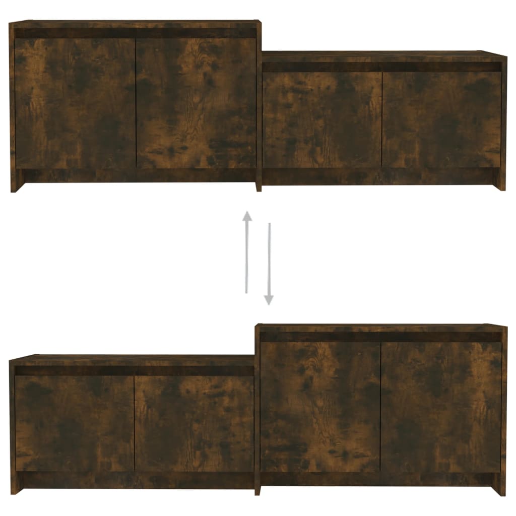 Έπιπλο Τηλεόρασης Καπνιστή Δρυς 146,5x35x50 εκ. Επεξεργ. Ξύλο 5