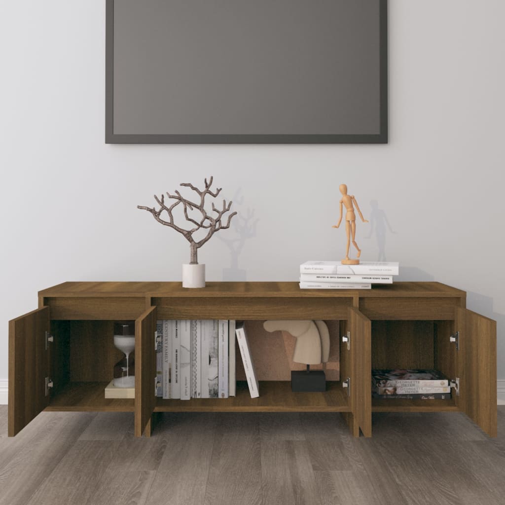 Έπιπλο Τηλεόρασης Καφέ Δρυς 120x30x40,5 εκ. Επεξ. Ξύλο 3