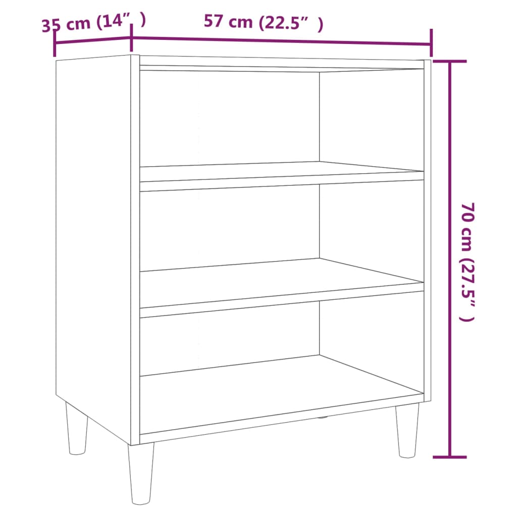 Ραφιέρα Γκρι Sonoma 57 x 35 x 70 εκ. από Επεξεργασμένο Ξύλο 6