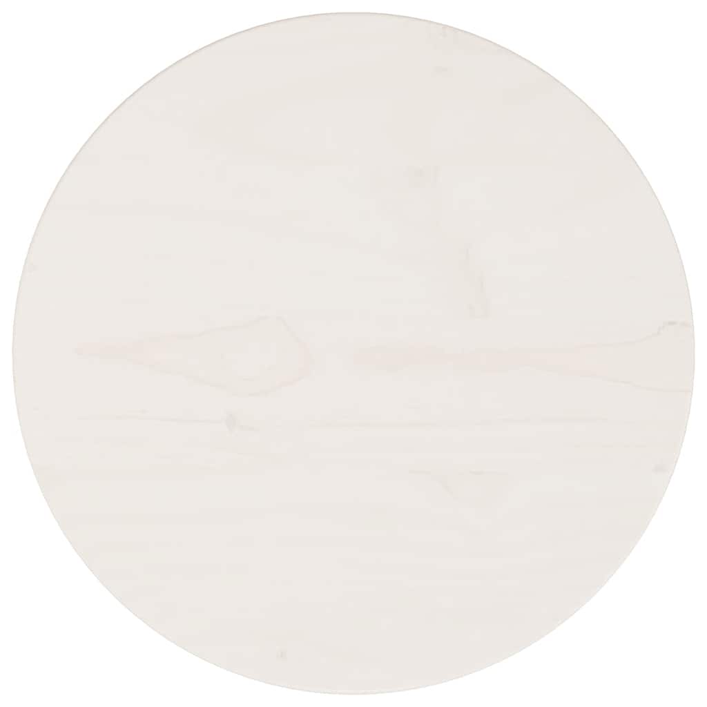 Επιφάνεια Τραπεζιού Λευκή Ø30 x 2,5 εκ. από Μασίφ Ξύλο Πεύκου 1