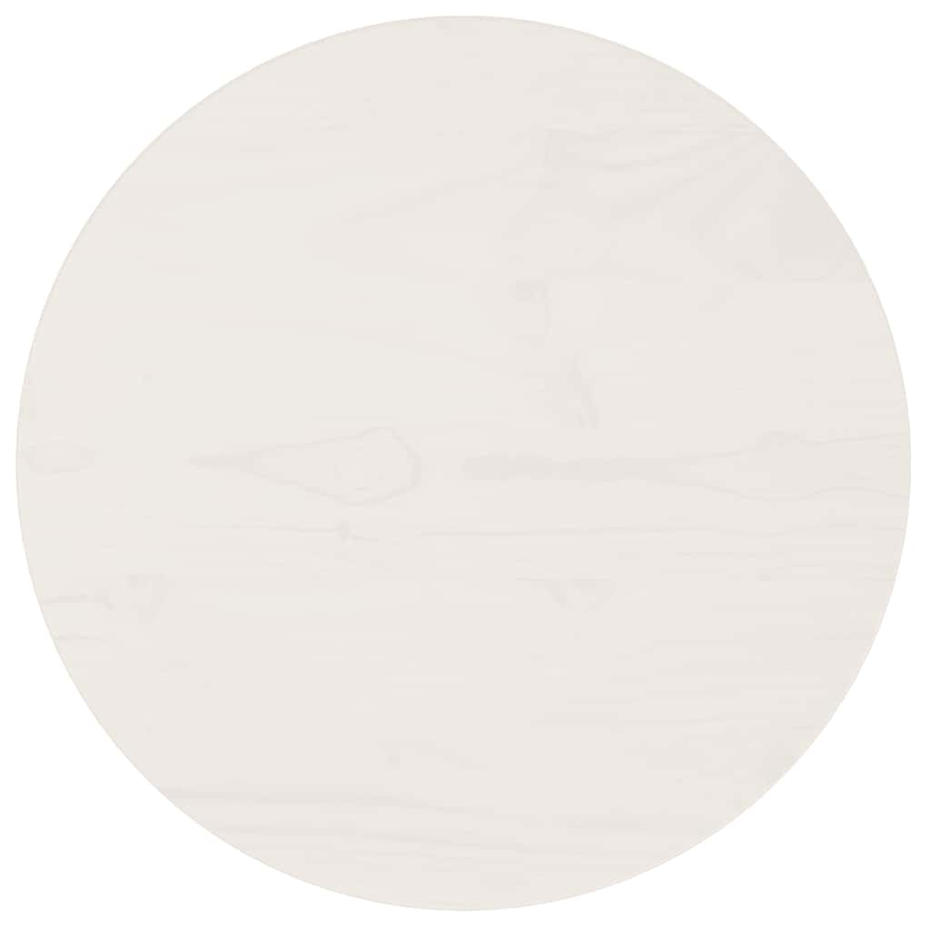 Επιφάνεια Τραπεζιού Λευκή Ø40 x 2,5 εκ. από Μασίφ Ξύλο Πεύκου 1