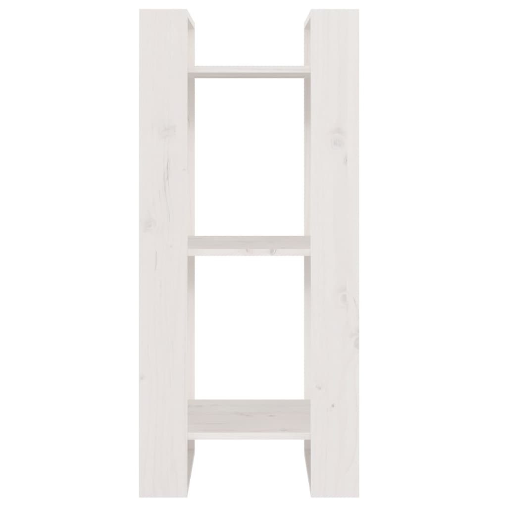 Βιβλιοθήκη/Διαχωριστικό Χώρου Λευκό 41x35x91 εκ. Μασίφ Πεύκο 3
