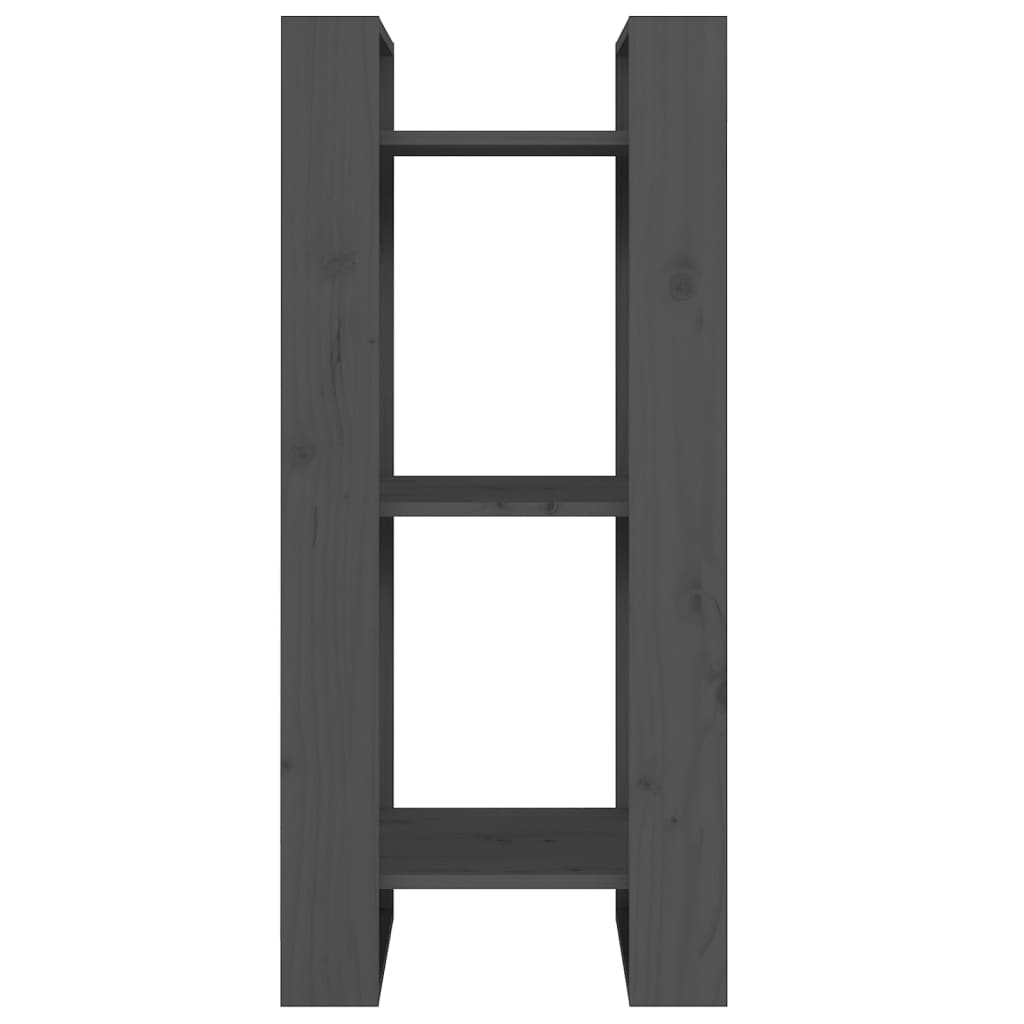 Βιβλιοθήκη/Διαχωριστικό Χώρου Γκρι 41x35x91 εκ. Μασίφ Πεύκο 3