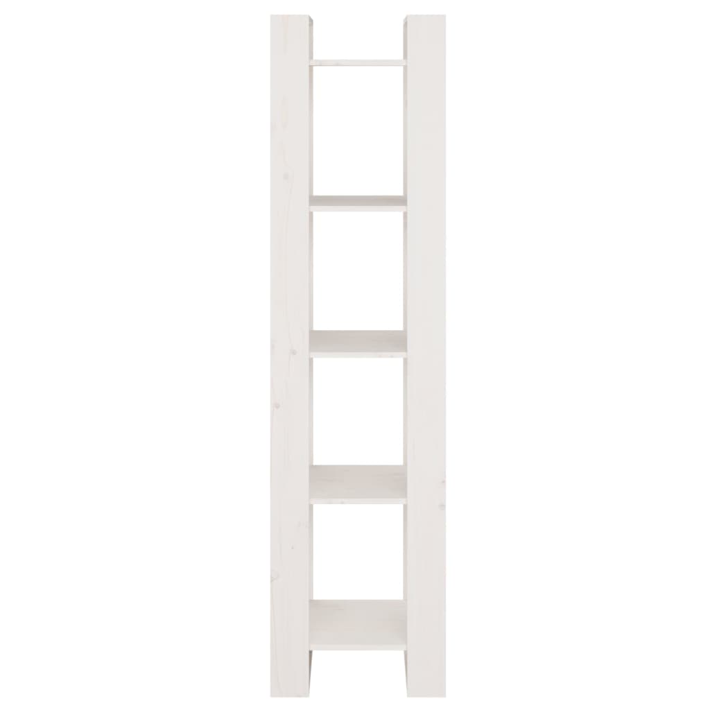 Βιβλιοθήκη/Διαχωριστικό Χώρου Λευκό 41x35x160 εκ. Μασίφ Πεύκο 5
