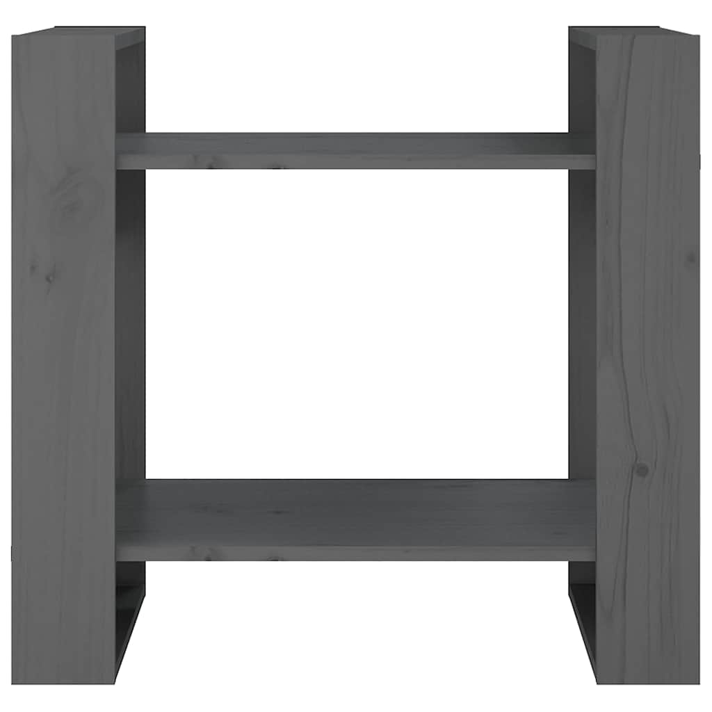 Βιβλιοθήκη/Διαχωριστικό Χώρου Γκρι 60x35x57 εκ. Μασίφ Πεύκο 3