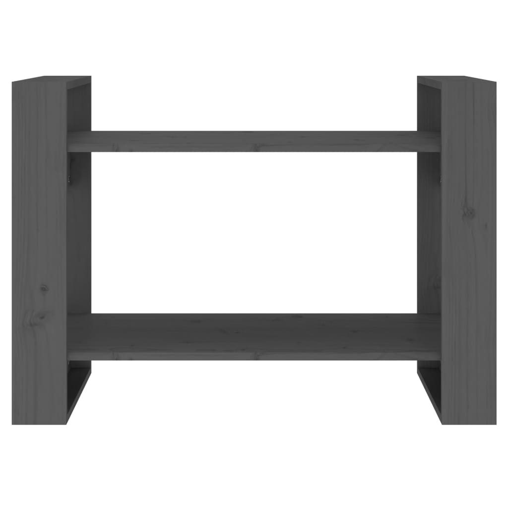 Βιβλιοθήκη/Διαχωριστικό Χώρου Γκρι 80x35x56,5 εκ. Μασίφ Πεύκο 5