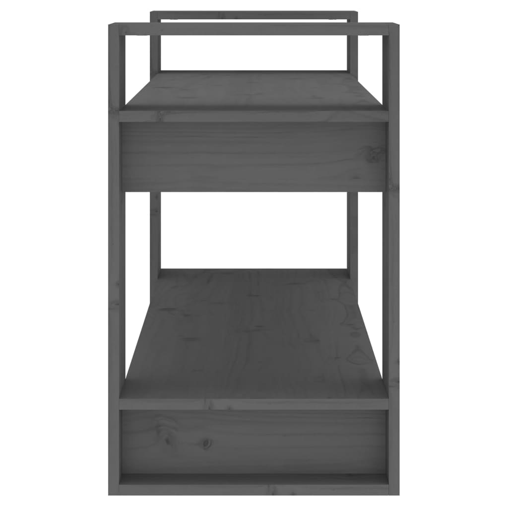 Βιβλιοθήκη/Διαχωριστικό Χώρου Γκρι 80x35x56,5 εκ. Μασίφ Πεύκο 6