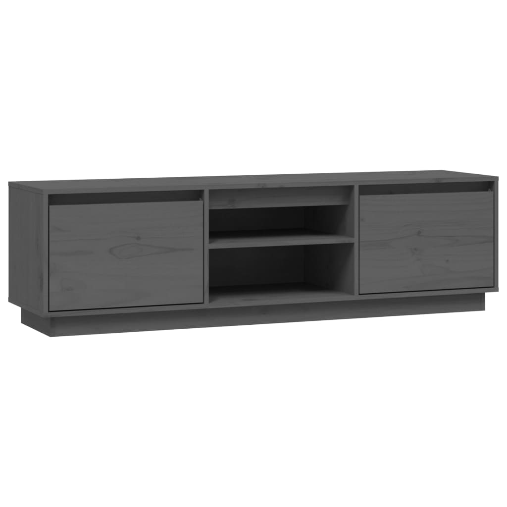 Έπιπλο Τηλεόρασης Γκρι 140 x 35 x 40 εκ. από Μασίφ Ξύλο Πεύκου 2