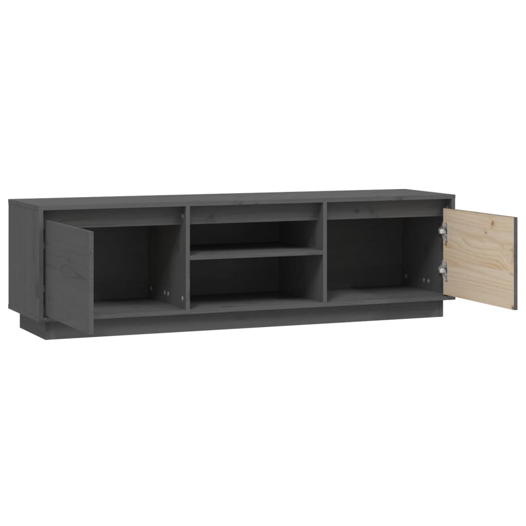 Έπιπλο Τηλεόρασης Γκρι 140 x 35 x 40 εκ. από Μασίφ Ξύλο Πεύκου 7