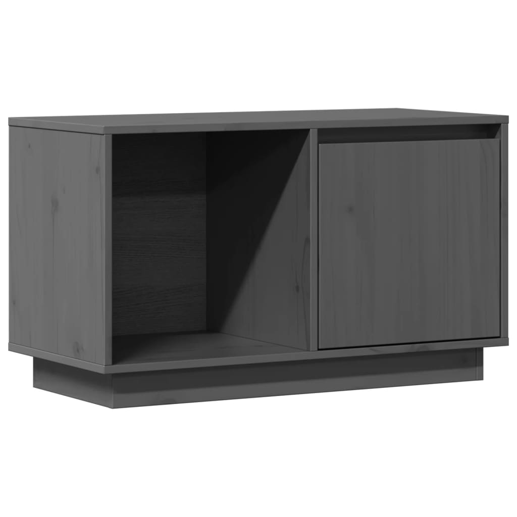 Έπιπλο Τηλεόρασης Γκρι 74x35x44 εκ. από Μασίφ Ξύλο Πεύκου 2