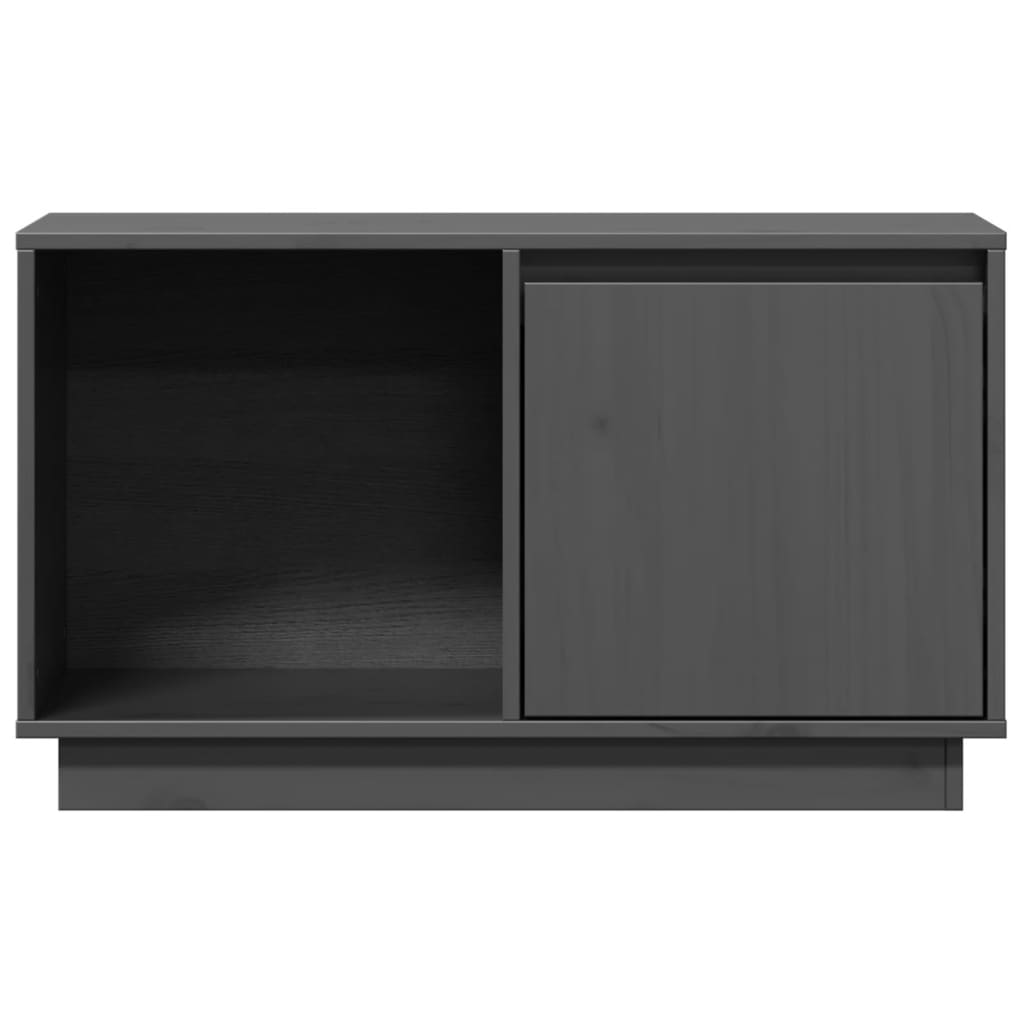 Έπιπλο Τηλεόρασης Γκρι 74x35x44 εκ. από Μασίφ Ξύλο Πεύκου 4