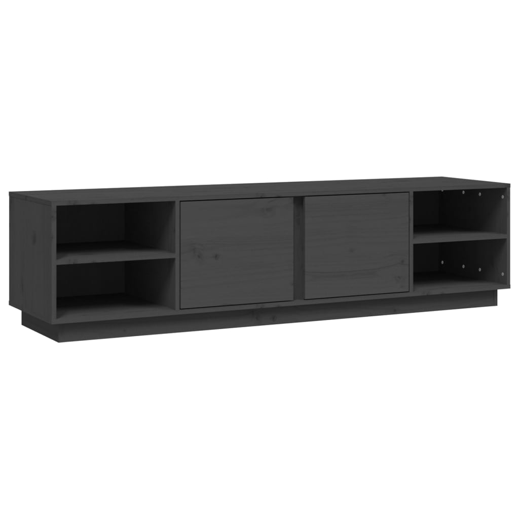 Έπιπλο Τηλεόρασης Γκρι 156x40x40 εκ. από Μασίφ Ξύλο Πεύκου 2