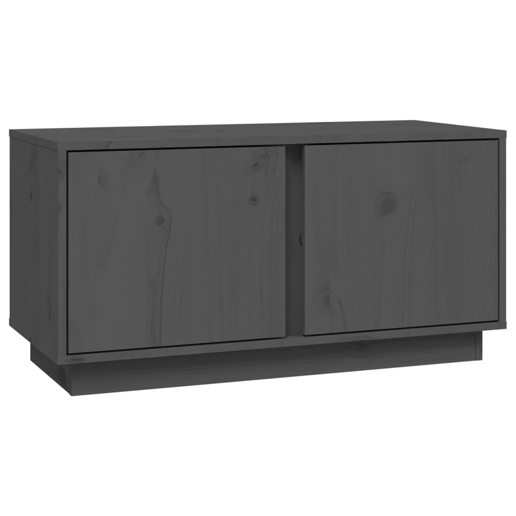 Έπιπλο Τηλεόρασης Γκρι 80x35x40,5 εκ. από Μασίφ Ξύλο Πεύκου 2