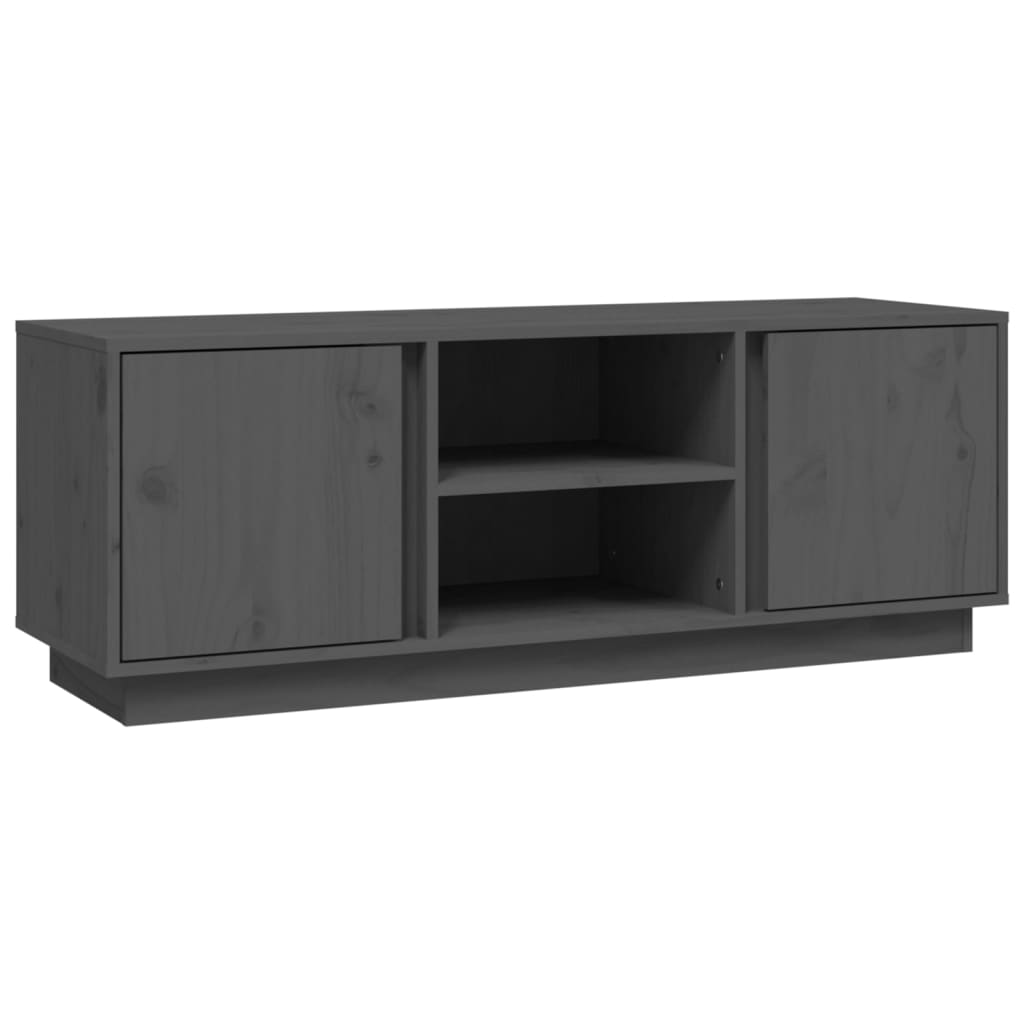 Έπιπλο Τηλεόρασης Γκρι 110x35x40,5 εκ. από Μασίφ Ξύλο Πεύκου 2