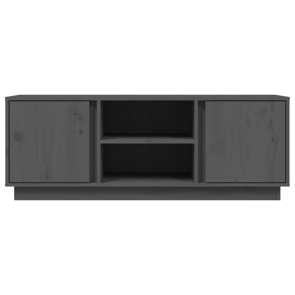 Έπιπλο Τηλεόρασης Γκρι 110x35x40,5 εκ. από Μασίφ Ξύλο Πεύκου 6
