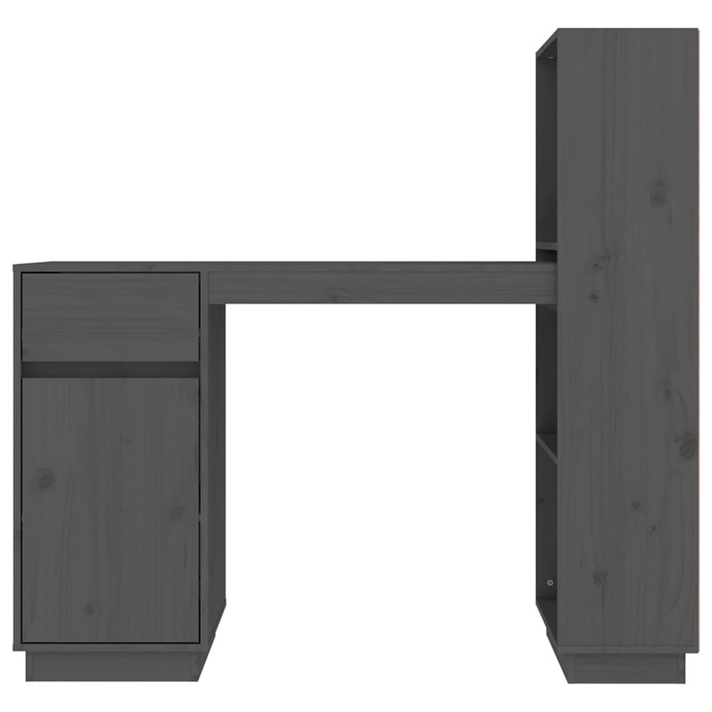 Γραφείο Γκρι 110x53x117 εκ. από Μασίφ Ξύλο Πεύκου 6