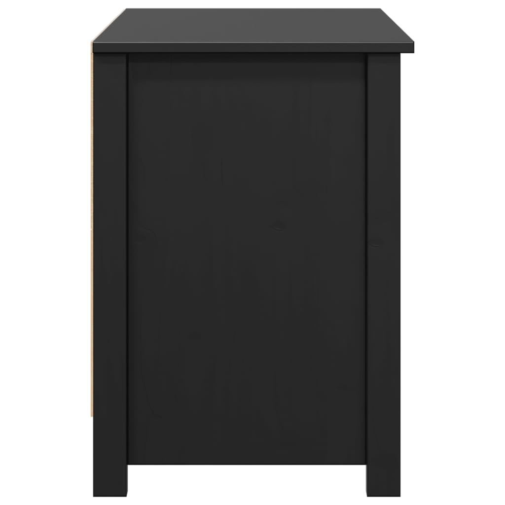 Έπιπλο Τηλεόρασης Μαύρο 103x36,5x52 εκ. από Μασίφ Ξύλο Πεύκου 6