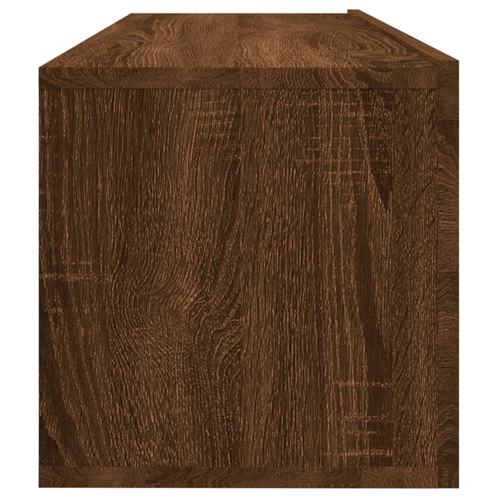 Έπιπλο Τηλεόρασης Τοίχου Καφέ Δρυς 100x30x30 εκ. Επεξεργ. Ξύλο 6
