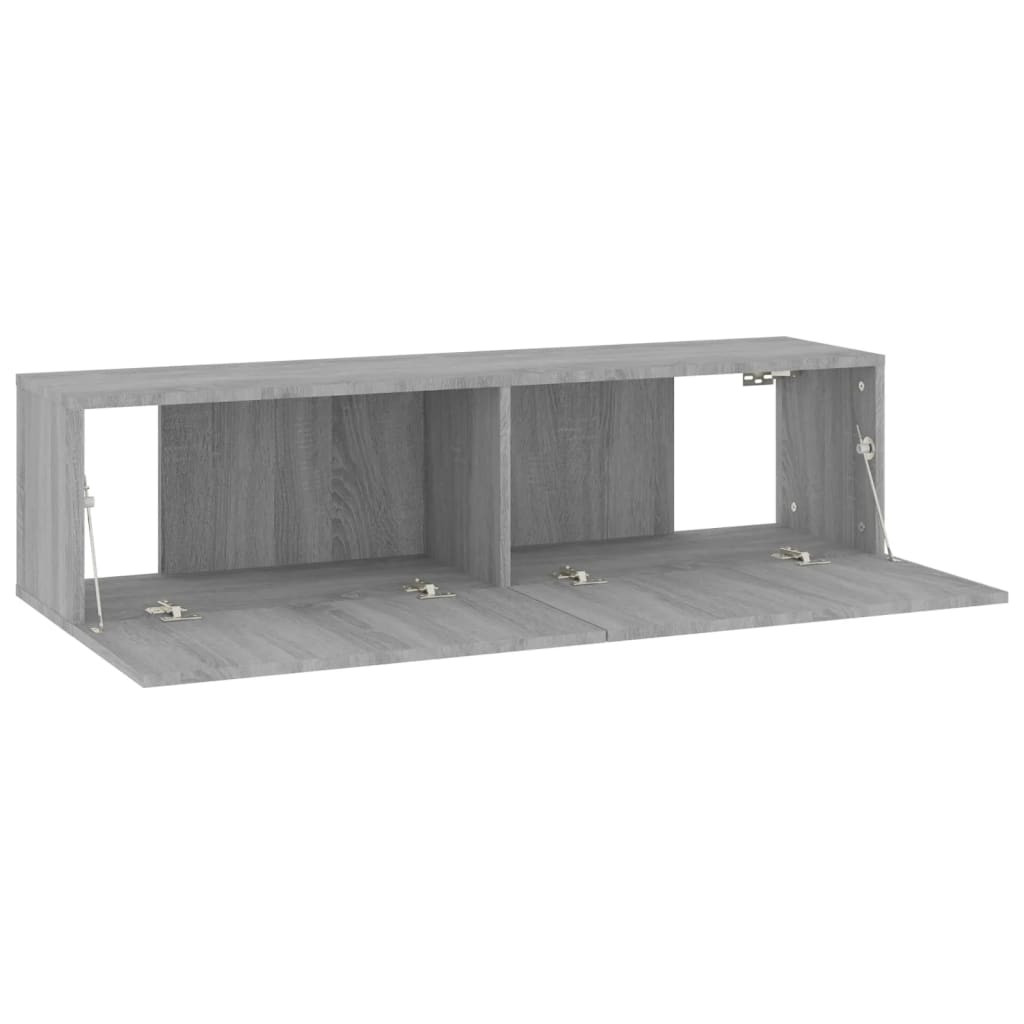 Έπιπλο Τηλεόρασης Τοίχου Γκρι Sonoma 120x30x30 εκ. Επεξερ. Ξύλο 7