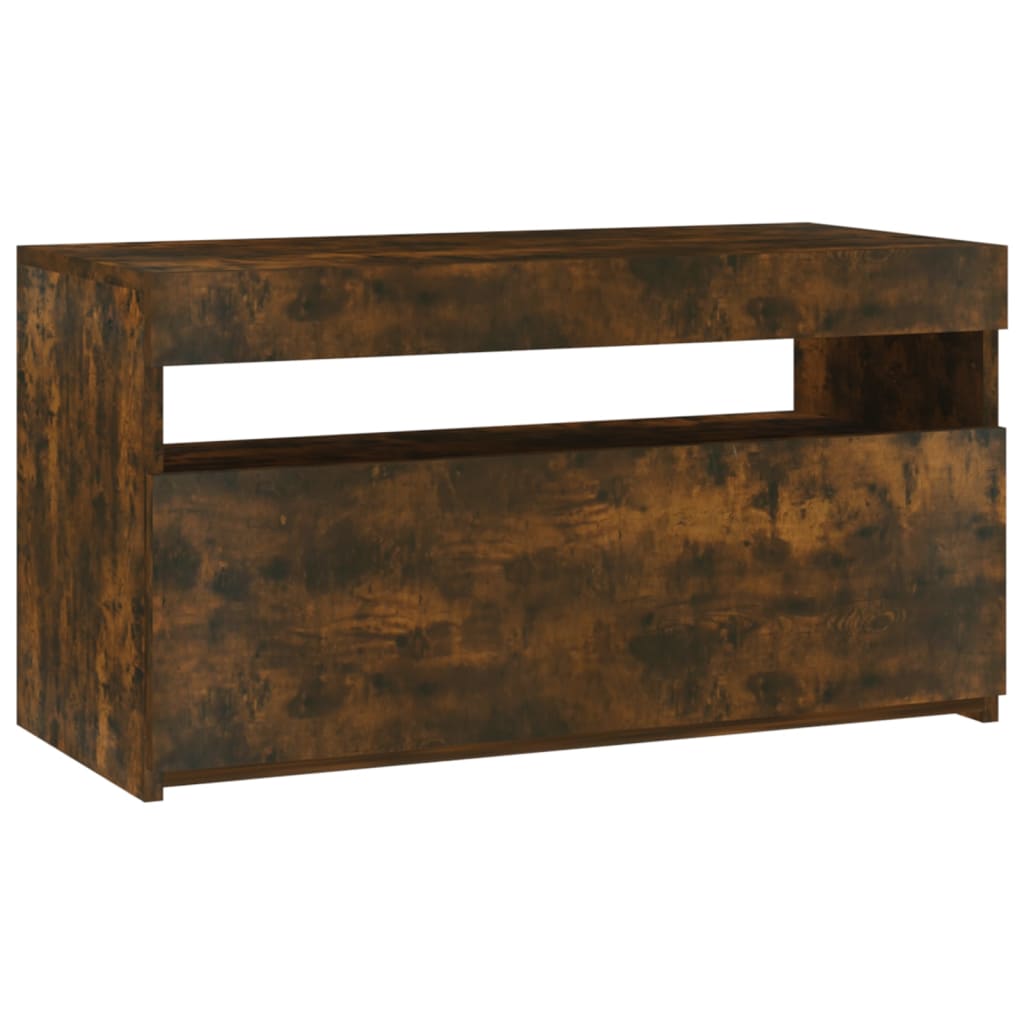 Έπιπλο Τηλεόρασης με LED Καπνιστή Δρυς 75 x 35 x 40 εκ. 2