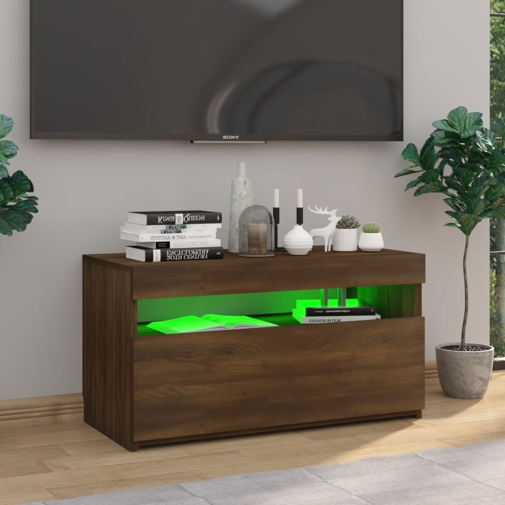 Έπιπλο Τηλεόρασης με LED Καφέ Δρυς 75 x 35 x 40 εκ. 5