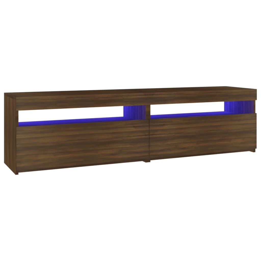 Έπιπλο Τηλεόρασης με LED 2 τεμ. Καφέ Δρυς 75 x 35 x 40 εκ. 10