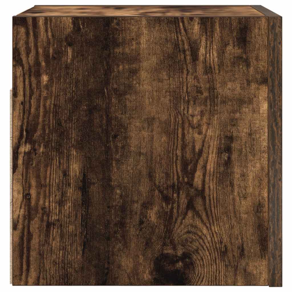 Έπιπλα Τηλεόρασης Επιτοίχια 4 τεμ. Καπνιστή Δρυς 30,5x30x30 εκ. 5