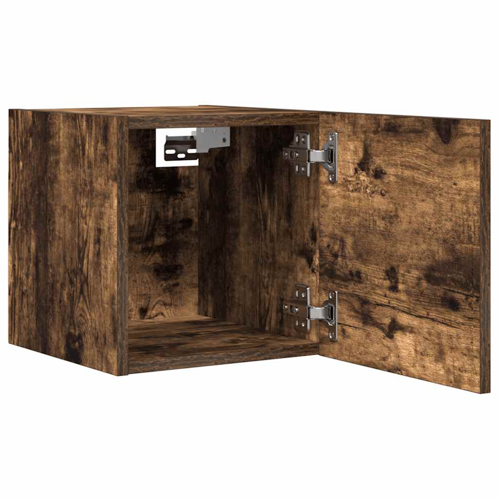 Έπιπλα Τηλεόρασης Επιτοίχια 4 τεμ. Καπνιστή Δρυς 30,5x30x30 εκ. 8