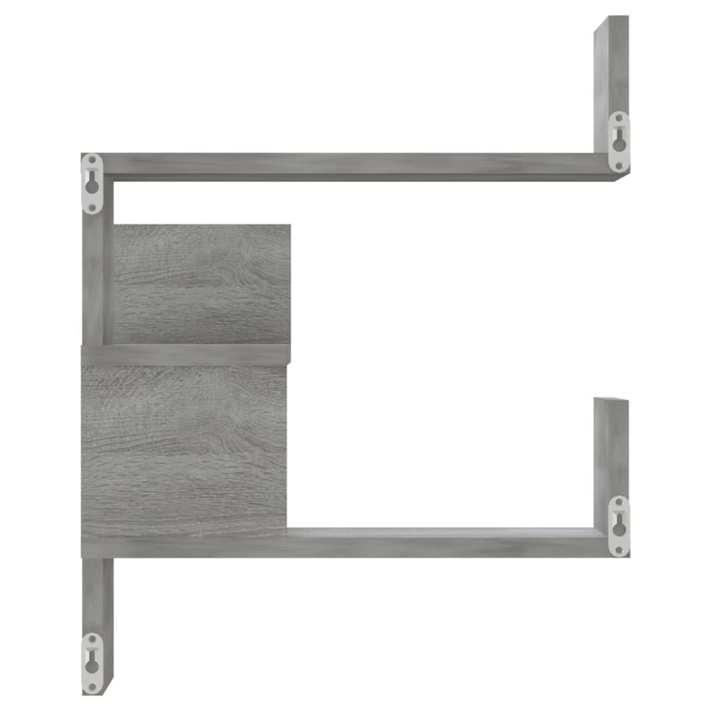 Γωνιακή Ραφιέρα Τοίχου Γκρι Sonoma 40x40x50 εκ. Επεξεργ. Ξύλο 4