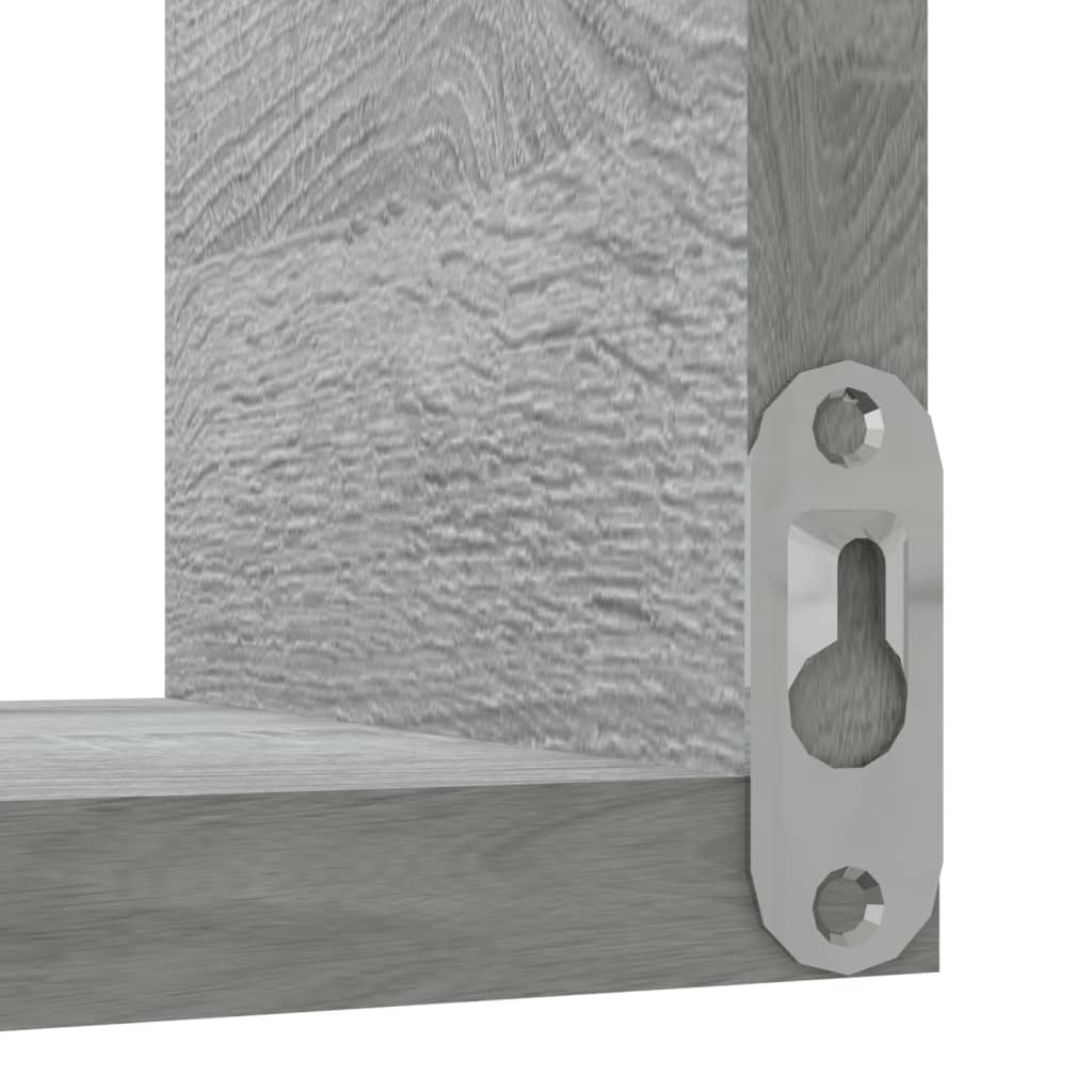 Γωνιακή Ραφιέρα Τοίχου Γκρι Sonoma 40x40x50 εκ. Επεξεργ. Ξύλο 5