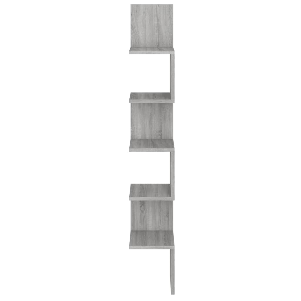 Γωνιακή Ραφιέρα Τοίχου Γκρι Sonoma 20x20x127,5 εκ. Επεξερ. Ξύλο 3
