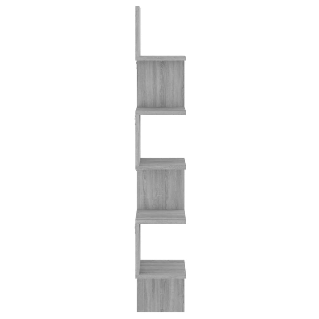 Γωνιακή Ραφιέρα Τοίχου Γκρι Sonoma 20x20x127,5 εκ. Επεξερ. Ξύλο 4