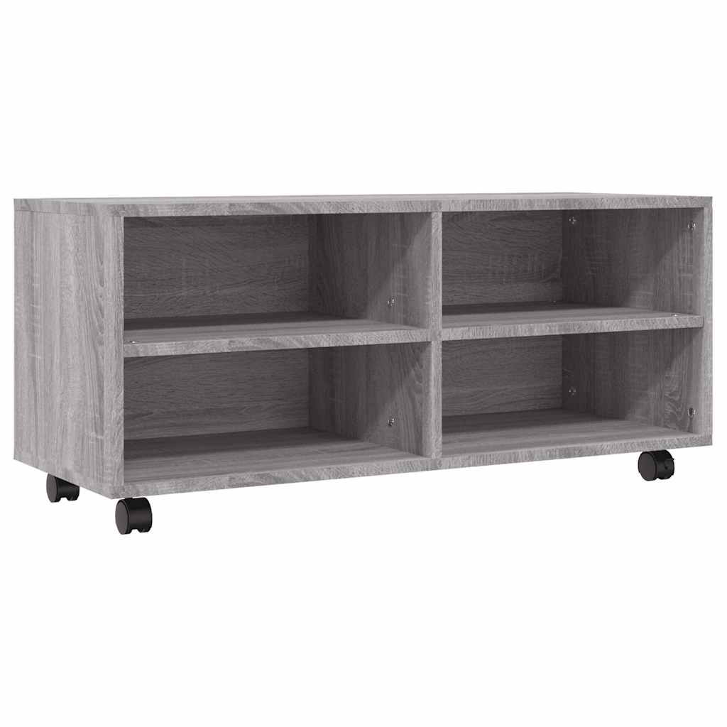 Έπιπλο Τηλεόρασης με Ροδάκια Γκρι Sonoma 90x35x35 εκ Επεξ. Ξύλο 2