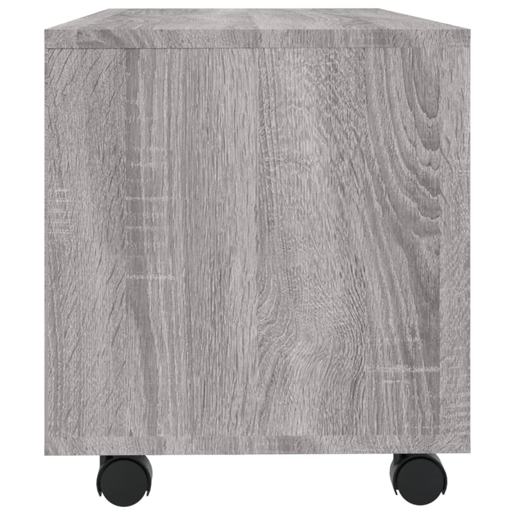 Έπιπλο Τηλεόρασης με Ροδάκια Γκρι Sonoma 90x35x35 εκ Επεξ. Ξύλο 5